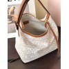 Loewe Cubi Small Anagram all white leather bag