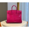 Hermes birkin pink crocodile 25/30cm