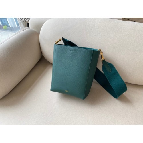 Celine nano SANGLE green bucket bag