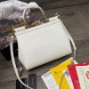 DG dauphine leather Sicily bag in White 25cm