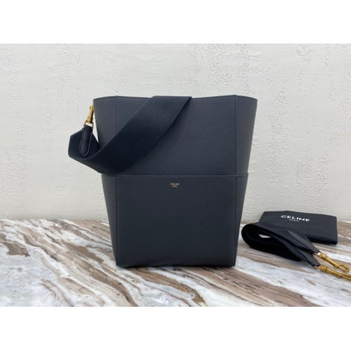 Celine Seau Sangle 23cm black bag