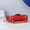 Valentino Garavani Stud Sign red leather bag