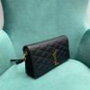 YSL becky quilted black lampskin leather chain bag 02