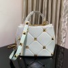 Valentino small Roman Stud White Nappa Leather Bag