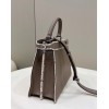 Fendi Peekaboo Grain Leather and Elaphe Brown Bag