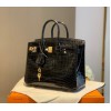 Hermes birkin black crocodile 25cm