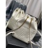 YSL Saint Laurent Joe drawstring quilted white backpack