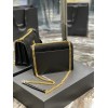 YSL Sunset Black Velvet Leather Shoulder Bag