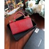 D&G calfskin crystal DG logo patch red handbag