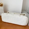 YSL LouLou Medium Quilted White Tweed Bag