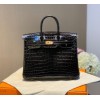 Hermes birkin black crocodile 25cm