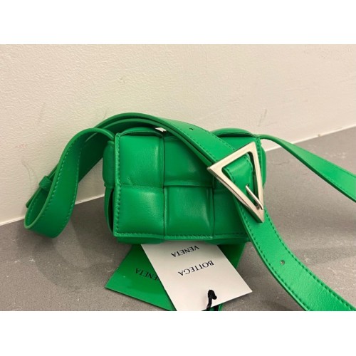 Bottega Veneta Candy Padded Cassette Green Leather Bag