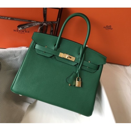 Hermes Togo Green Leather 25/30 Bag