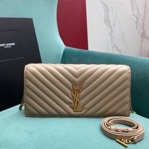 YSL becky beige lampskin leather chain bag