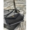 YSL Gaby Satchel Black Suede & Shearlin Bag