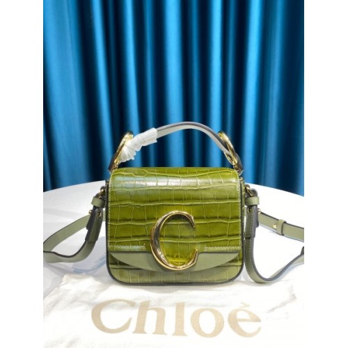 Chloe mini C bag in blue green