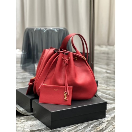 YSL Paris VII Hobo Red Leather Bag