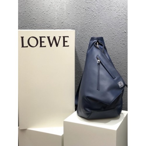 Loewe Anton grained calfskin backpack in blue