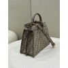 Fendi Peekaboo ISeeU small grey fabric bag