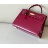 Hermes Kelly 32 Rouge H box calfskin leather bag