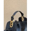 Fendi FF logo shoulder black bag 24cm