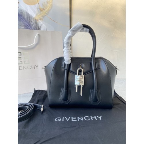 Givenchy Mini Antigona Lock Black Leather Bag