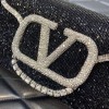 Valentino Garavani small Locò crystal embellished black bag