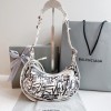 Balenciaga Le Cagole white graffiti XS shoulder bag