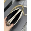 YSL Becky Quilted Double Zip Beige Pouch Bag