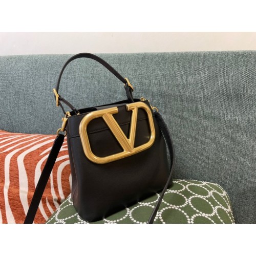 Valentino V logo bucket black 20cm