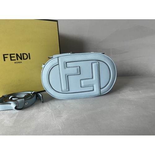 Fendi Blue O'lock Mini Leather Camera Bag