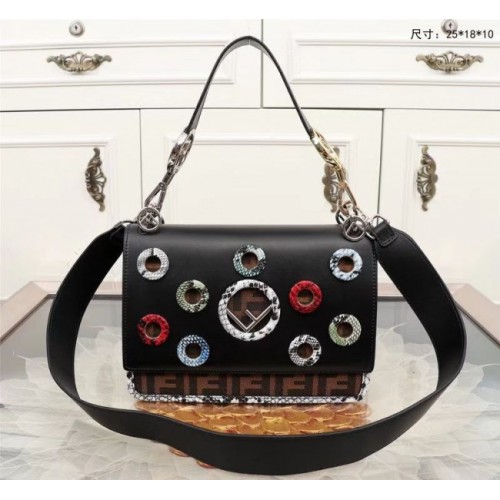 fendi kan handbag black 0592