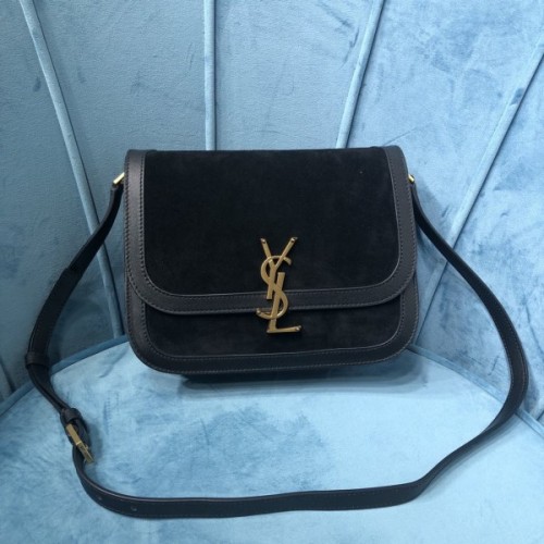 YSL Solfeino black suede shoulder bag