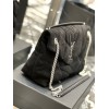 YSL Black Puffer Black Suede Leather Large Bag