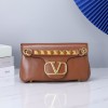Valentino Garavani Stud Sign brown leather bag