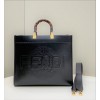 FENDI Fendace Baguette large black leather bag