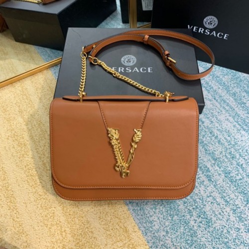 Versace Virtus Shoulder bag in Brown