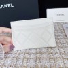 Chanel white caviar card holder