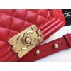 Chanel 25cm Caviar Red leather Boy bag Gold Hardware