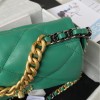 Chanel 19 flap green gold hardware bag 26cm