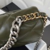 Chanel 19 Flap Lambskin Green Silver Hardware 30cm Bag