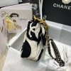 Chanel 19 CC Printed Fabric Large Flap Bag AS1161