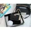 Chanel mini boy 22A gold black bag