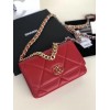 Chanel Quilted 19 Wallet on Chain WOC Red 2019
