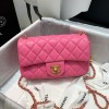 Chanel Lambskin & Gold-Tone Small Metal Flap Bag Pink 20cm