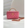 Chanel vanity pink leather handle bag