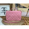 Chanel 22k Calfskin & Gold-Tone Metal Pink Bag