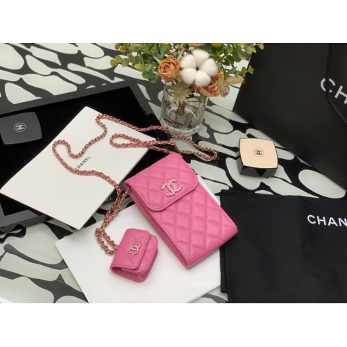 Chanel air pod phone case pink