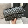 Chanel flap bag all black medium size 25