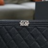 Chanel boy caviar black silver zipper wallet